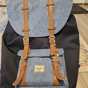 Large Herschel Denim Canvas Backpack